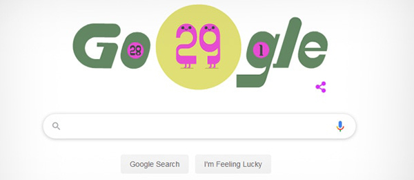 Google celebrates Leap Day with a doodle